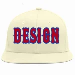 Custom Cream Old Gold-Black Flat Eaves Sport Baseball Cap Design for Men/Women/Youth
