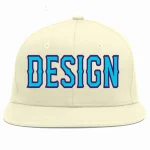 Custom Cream Light Blue-purple Flat Eaves Sport Baseball Cap Design for Men/Women/Youth