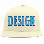 Custom Cream Light Blue-purple Flat Eaves Sport Baseball Cap Design for Men/Women/Youth