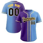 Custom Purple Black-Yellow Gradient Fashion Authentic Baseball Jersey