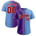 Custom Purple Gold Gold-Black Gradient Fashion Authentic Two-Button Baseball Jersey