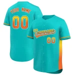 Custom Aqua Purple-Pink Personalized Gradient Font And Side Design Authentic Baseball Jersey