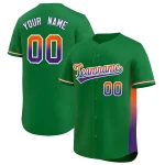 Custom Kelly Green Gold-Neon Green Personalized Gradient Font And Side Design Authentic Baseball Jersey