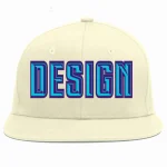 Custom Cream Light Blue-purple Flat Eaves Sport Baseball Cap Design for Men/Women/Youth