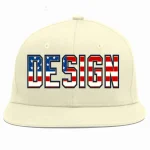 Custom Cream Vintage USA Flag-Gold Flat Eaves Sport Baseball Cap Design for Men/Women/Youth