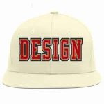 Custom Cream Red-Old Gold Flat Eaves Sport Baseball Cap Design for Men/Women/Youth