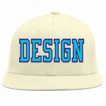 Custom Cream Light Blue-purple Flat Eaves Sport Baseball Cap Design for Men/Women/Youth