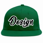 Custom Green Black-White Flat Eaves Sport Baseball Cap Design for Men/Women/Youth