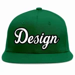 Custom Green White-Black Flat Eaves Sport Baseball Cap Design for Men/Women/Youth