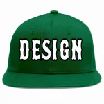 Custom Green White-Black Flat Eaves Sport Baseball Cap Design for Men/Women/Youth