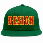Custom Green Pink-White Flat Eaves Sport Baseball Cap Design for Men/Women/Youth