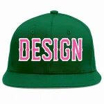 Custom Green Pink-White Flat Eaves Sport Baseball Cap Design for Men/Women/Youth
