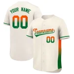 Custom Cream Orange-Kelly Green Personalized Gradient Font And Side Design Authentic Baseball Jersey