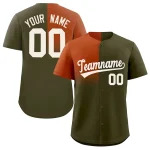 Custom Olive Texas Orange Personalized Half Gradient Design Authentic Baseball Jersey