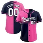 Custom Navy Pink Personalized Symmetrical Gradient Design Authentic Baseball Jersey
