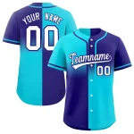 Custom Sky Blue Purple Personalized Symmetrical Gradient Design Authentic Baseball Jersey