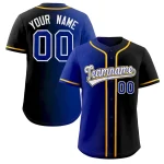 Custom Neon Green Gold Black-Gold Gradient Fashion Authentic Two-Button Baseball Jersey