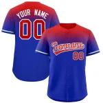 Custom Royal Red Gradient Fashion Design Authentic Baseball Jersey