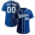 Custom Navy White-Black Gradient Fashion Authentic Baseball Jersey