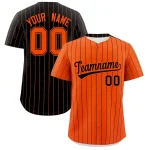 Custom Orange Black Pinstripe Personalized Two-Tone Authentic Baseball Jersey