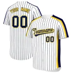 Custom White Sky Blue Pinstripe Personalized Side Two-tone Authentic Baseball Jersey