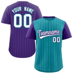 Custom Bright Green Orange Pinstripe Personalized Raglan Sleeves Authentic Baseball Jersey