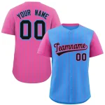 Custom Powder Blue Orange Pinstripe Personalized Raglan Sleeves Authentic Baseball Jersey