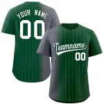 Custom Kelly Green Gold Pinstripe Personalized Gradient Authentic Baseball Jersey