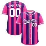 Custom Pink Purple Thick Stripe Fashion Authentic Baseball jersey