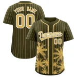 Custom Texas Orange Light Blue Pinstripe Coconut Tree Pattern Authentic Baseball Jersey