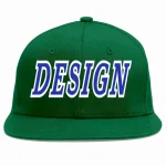 Custom Green Red-Yellow Flat Eaves Sport Baseball Cap Design for Men/Women/Youth