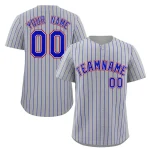 Custom Gray Royal-Orange Stripe Fashion Authentic Baseball Jersey