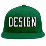 Custom Green Gray-White Flat Eaves Sport Baseball Cap Design for Men/Women/Youth