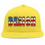 Custom Light Gold Vintage USA Flag-Gold Flat Eaves Sport Baseball Cap Design for Men/Women/Youth