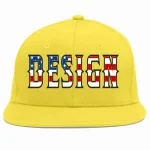 Custom Light Gold Vintage USA Flag-Gold Flat Eaves Sport Baseball Cap Design for Men/Women/Youth