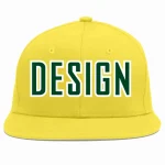 Custom Light Gold White-Royal Flat Eaves Sport Baseball Cap Design for Men/Women/Youth