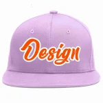 Custom Light Purple White-Red Flat Eaves Sport Baseball Cap Design for Men/Women/Youth