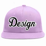 Custom Light Purple White-Black Flat Eaves Sport Baseball Cap Design for Men/Women/Youth