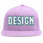 Custom Light Purple White-Aqua Flat Eaves Sport Baseball Cap Design for Men/Women/Youth