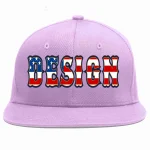 Custom Light Purple Vintage USA Flag-Gold Flat Eaves Sport Baseball Cap Design for Men/Women/Youth