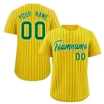 Custom Gold White-Royal Stripe Fashion Authentic Baseball Jersey