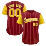 Custom Pink Kelly Green-White Stripe Fashion Raglan Sleeves Authentic Baseball Jersey