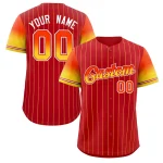 Custom Red Orange Gold-Red Stripe Font Gradient Fashion Authentic Baseball Jersey