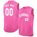 Custom White Royal-White Sleeveless Stripe Fashion Baseball Jersey