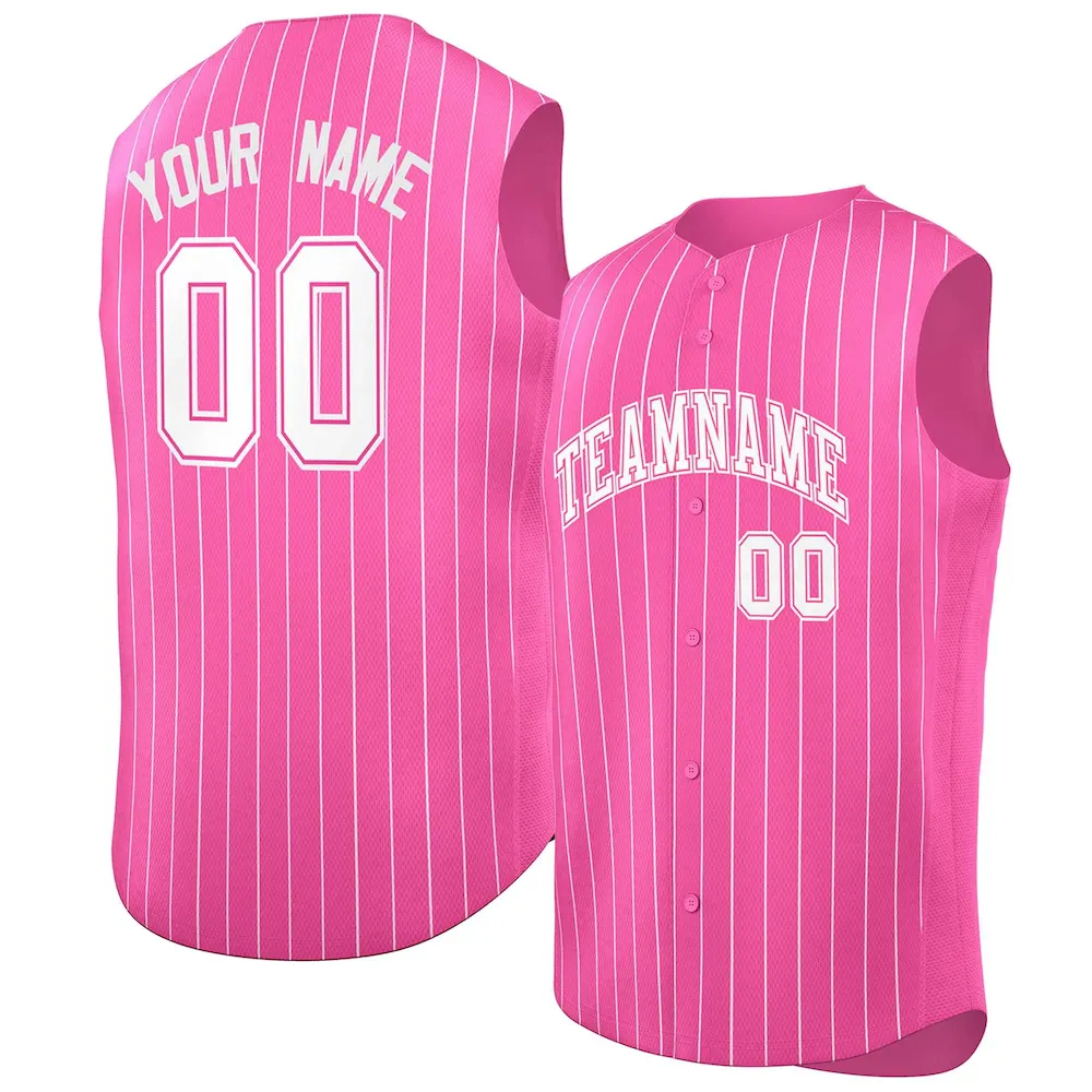 Custom White Royal-White Sleeveless Stripe Fashion Baseball Jersey