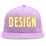 Custom Light Purple Pink-White Flat Eaves Sport Baseball Cap Design for Men/Women/Youth