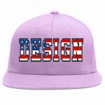Custom Light Purple Vintage USA Flag-Gold Flat Eaves Sport Baseball Cap Design for Men/Women/Youth