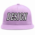 Custom Light Purple White-Black Flat Eaves Sport Baseball Cap Design for Men/Women/Youth