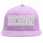 Custom Light Purple Gray-White Flat Eaves Sport Baseball Cap Design for Men/Women/Youth