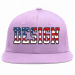 Custom Light Purple Vintage USA Flag-Gold Flat Eaves Sport Baseball Cap Design for Men/Women/Youth